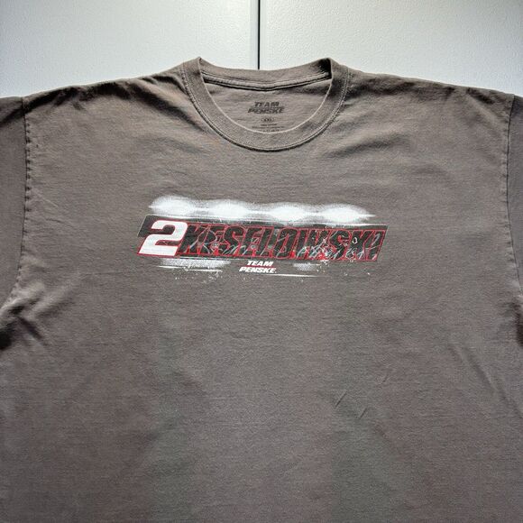 Team Penske Brad Keselowski‎ Nascar T-Shirt Men’s 2XL Gray Racing Ford 2 Y2K - Picture 3 of 8